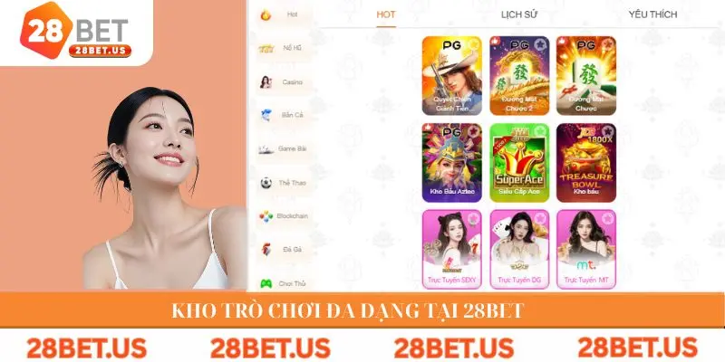 Kho trò chơi đa dạng tại 28BET